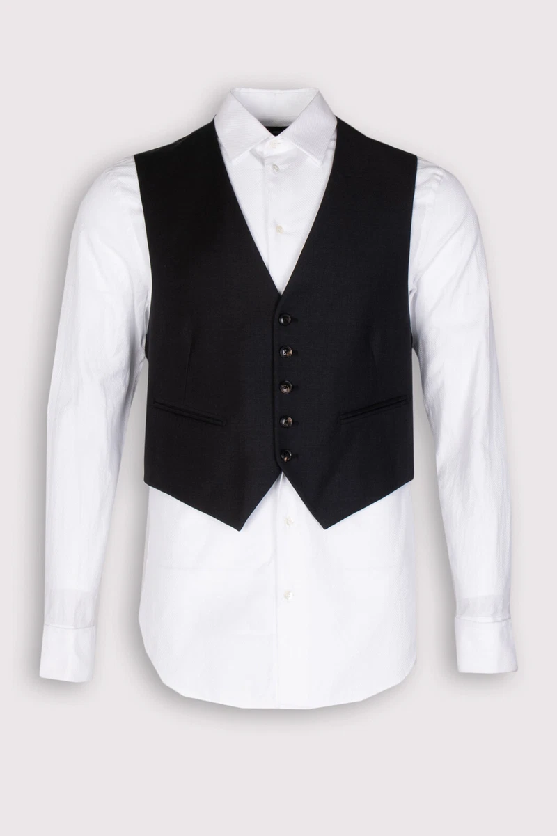 Wool Waistcoat IT 52 Contrast u0026 Adjustable Cinch Back Made in Italy | eBay