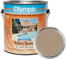 Olympic Patio Tones Silk Straw 1 Gal – Non-Slip Acrylic Deck & Concrete Coating