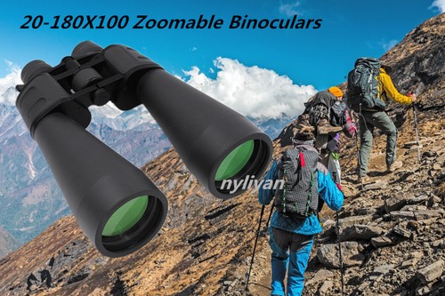 HD 20-180X100 Zoomable Binoculars Optics Light Night Vision Telescope Wide Angle - Picture 8 of 12