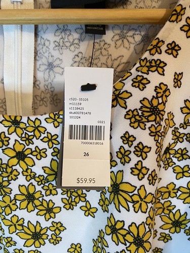Camicetta tunica donna Lane Bryant taglia 26 nera gialla floreale con cintura nuova con etichetta - Foto 4 di 10