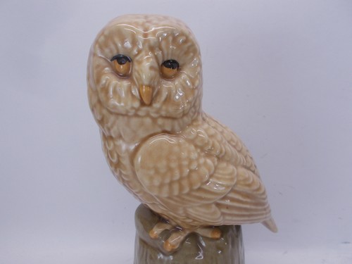 Ceramic Owl On Tree Perch Figurine Statue 8” Tall Brown - Picture 2 of 11