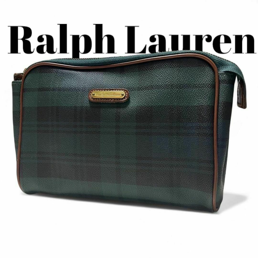 Polo Ralph Lauren Clutch Bag Square Checkered Green Ralph Lauren