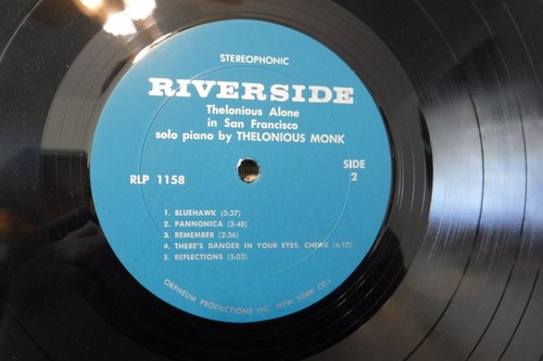 Thelonious Monk, Thelonious Alone in San Francisco, Riverside RLP 1158 Stereo - Picture 4 of 4