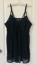 Torrid 4 Black Strappy Mesh Babydoll Style Te...
