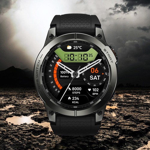 GPS-Smartwatch mit 143-Zoll-Bildschirm Gesundheitsmonitor AMOLED-Display für Män - Zdjęcie 3 z 15