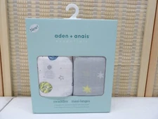aden + anais essentials 100% cotton muslin swaddles, 2 Pack, 44" x 44" Ship Free