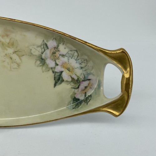 Vignaud Limoges Dresser Vanity Tray Hand Painted with white/pink flowers - Picture 2 of 8