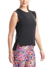 Josie Natori Women's Layering Elements Muscle Tank Top Black Large NWT