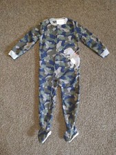 Carter's Toddler Boy's One Piece Footed Pajamas Dinosaur Zip Up Size 4T