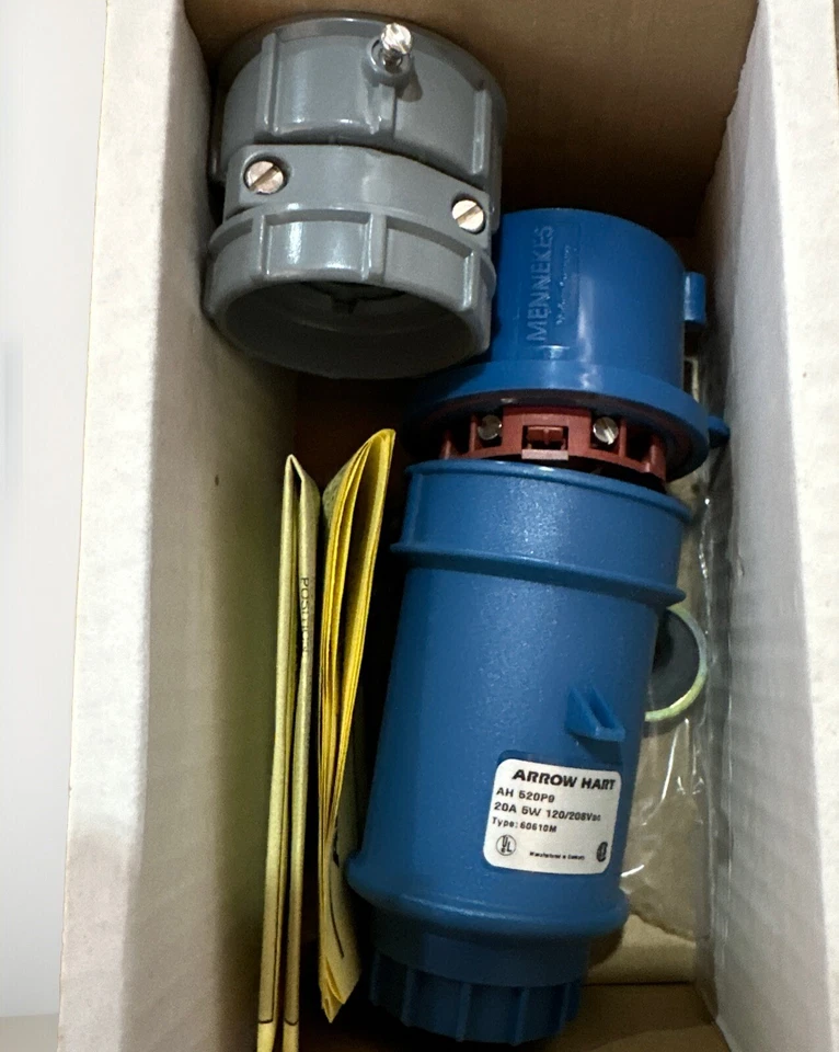 ⚡️Cooper Arrow Hart AH520P9 Pin & Sleeve Receptacle 20A 3-PH 5-Wire Plug ⚡️ - Image 3 of 4