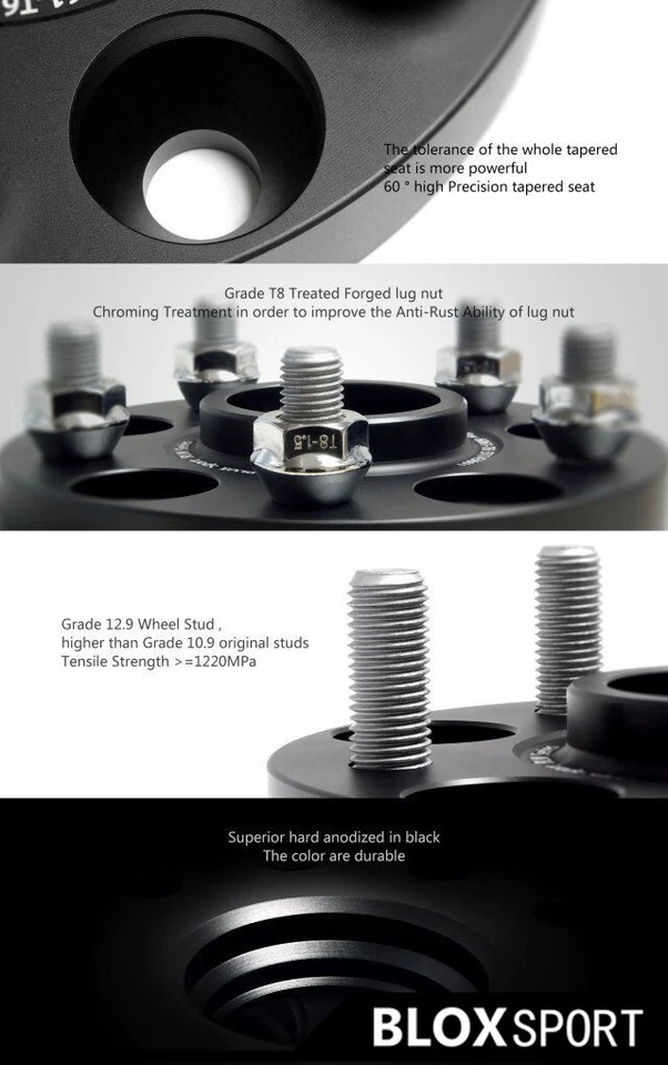 Adaptador de roda porca 4x 15mm 5 porcas para Land Rover Evoque 2011-2017 PCD5x108 CB63.3 - Imagem 4 de 4