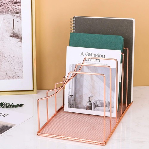 File Sorter Organizer 5 Section Magazine Holder Rack Desktop Wire Book Stand ... - Picture 2 of 6