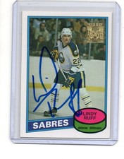 LINDY RUFF auto ROOKIE REPRINT AUTOGRAPH card TOPPS ARCHIVES BUFFALO SABRES IP. rookie card picture