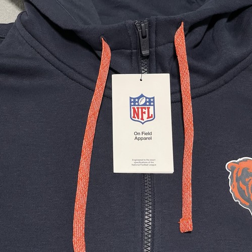 Chicago Bears Jacket Mens Large Blue Navy Nike NFL Football Hoodie Full Zip NEW - Picture 6 of 15