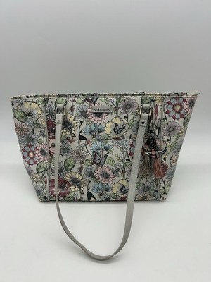 Sakroots Artist Circle Metro Tote Bag Blush Flower Garden Canvas Floral Purse