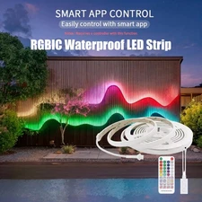 RGBIC Wasserdichtes COB-Neon-LED-Streifenlicht 720 LEDs/m Ansprechbare