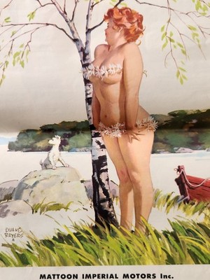 1966 Curvy Bombshell HILDA Pin Up MATTOON IMPERIAL MOTORS Duane Bryers CALENDAR