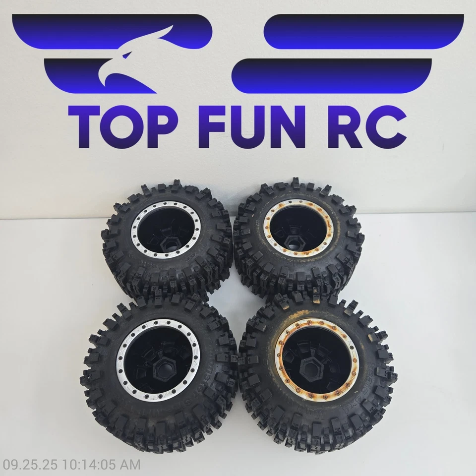 Колеса и шины Raceline Monster 2.2 Beadlock черные и серебристые - Изображение 2 из 3