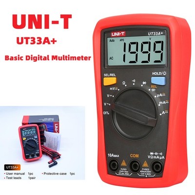 UNI-T UT33A+ Digital Multimeter AC DC Voltmeter Ammeter Ohm Capacitance LCD