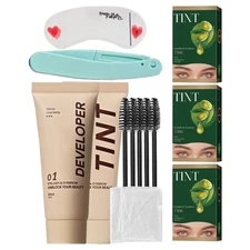 Eyebrow Tint Set Fast Dry Long Lasting Waterproof Lash Tint Semi-Permanent 
