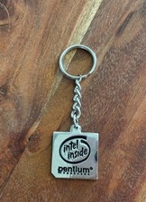 Vintage Intel Inside Pentium Processor Key Chain With Chip Inside NIP 90s Tech