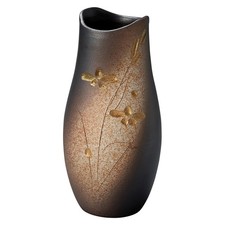 Marui Shigaraki Vase 26cm Tall Oborozuki Brown Japan