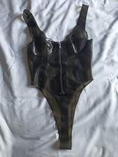 Mmlatex Suki Latex  High Leg Bodysuit  With Zip