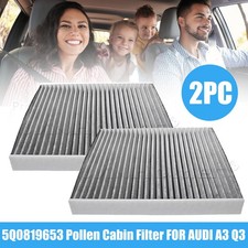 2PCS Vehicle Cabin Engine Air Filter Kit Replacement for AUDI A3 Q3 5Q0-819-653