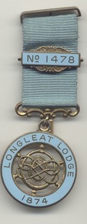 Silver Masonic CENTENARY Jewel LONGLEAT LODGE No. 1478 WILTSHIRE Province