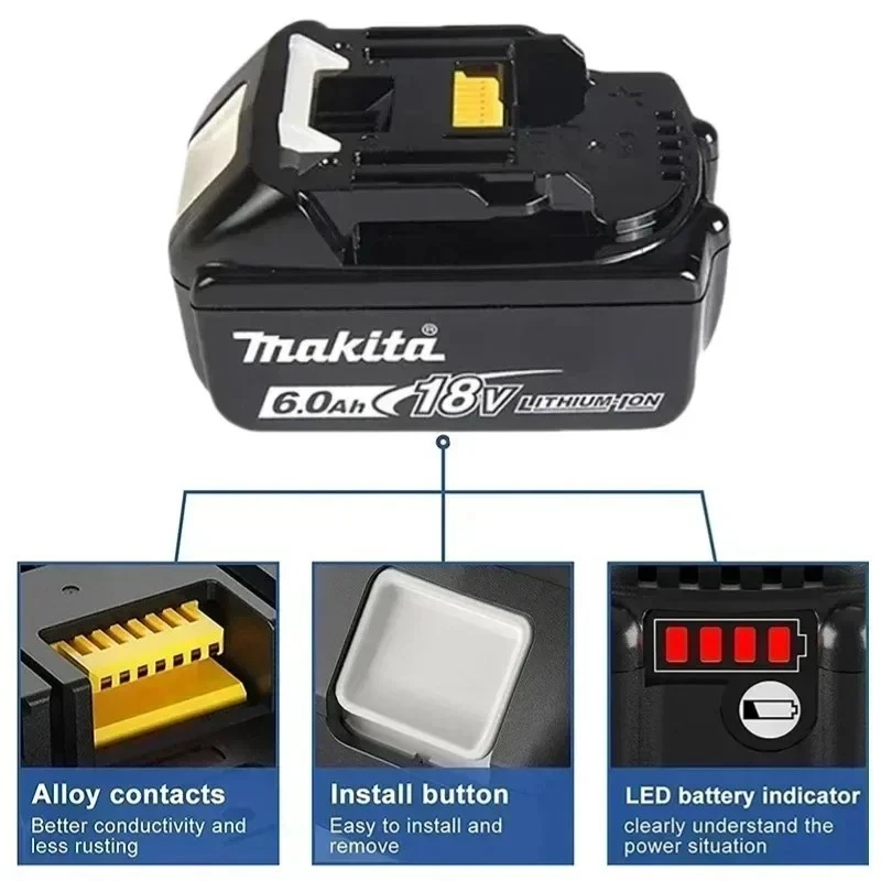 Makita Original Akku 18V 6,0Ah BL1830 BL1840 BL1850 BL1860 LXT Li-Ion OEM - Bild 4 von 4