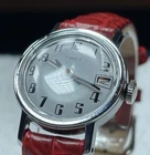 Vintage 1975 Timex Petite Date Watch 10550 10175 Manual Wind Red Strap EC