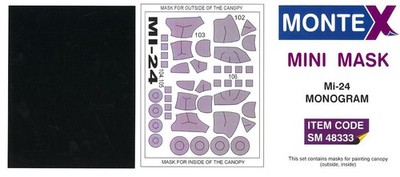 Montex 1/48 MIL Mi-24 ''HIND'' CANOPY PAINT MASK Monogram