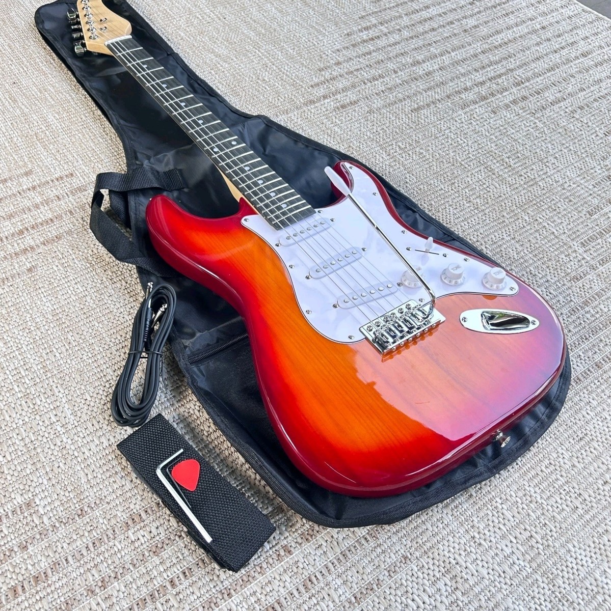 🎸ALL GUITARS ON SALE!🎸S Style Electric Guitar +Case/Strap +