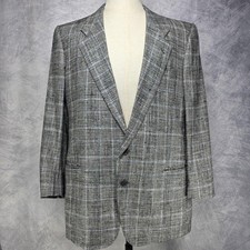 Vintage Mani Giorgio Armani Blazer Mens 43 Reg Gray Silk Tweed Made In Italy