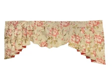 Jacquard Floral Tapestry Window Balance Curtain Satin Back Cottage Core Roses