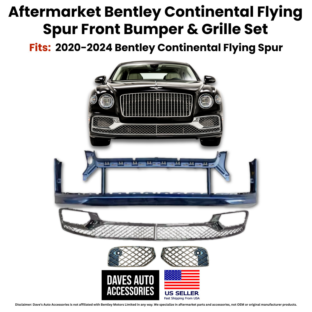 2020-2024 Bentley Flying Spur Front Bumper & Grille Set Aftermarket