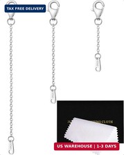 Sterling Silver Necklace Extenders Set - 3 Sizes for Perfect Fit