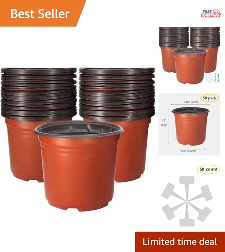 Economical 50 Pack of 1 Gallon Plastic Plant Pots - Perfect for Seed Starting
