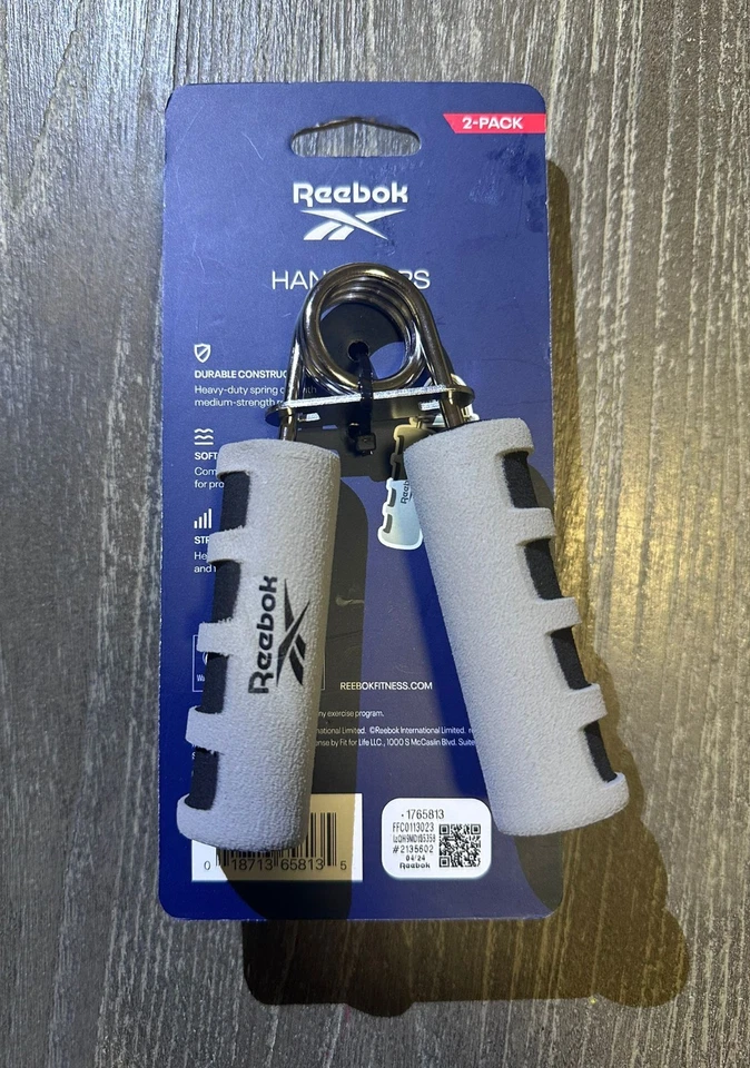 Empuñaduras Reebok - Paquete de 2 - Gris/Negro - Entrenamiento de fuerza y rehabilitación - Nuevas Foto 2 de 3