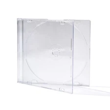 Maxtek Ultra Thin 5.2mm Slim Clear CD Jewel Case with Built in Frost Clear Tr...