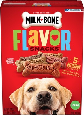 Milk-Bone Flavor Snacks Dog Treats, Small Biscuits, 24 Ounce Crunchy Texture Hel