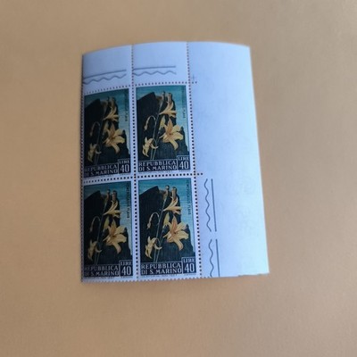 40 LIRE HEMEROCALLIS FLAVA - REP. SAN MARINO QUARTINA COLLECTIBLE STAMPS