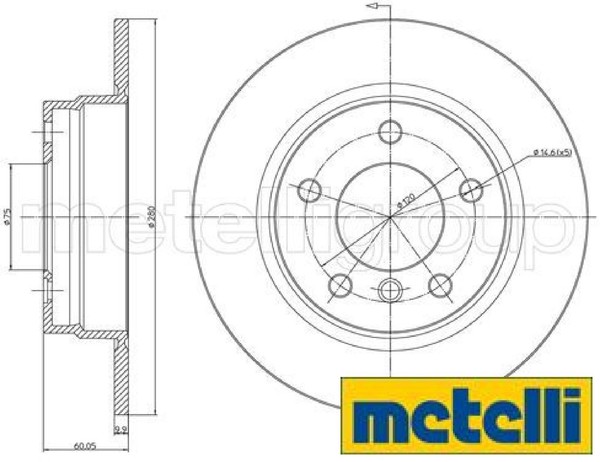 2X Bremsscheibe Metelli 23-0229C 2 Bremsscheiben Hinterachse Hinten FüR Bmw-image