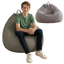 Sac de siège 185 L gris foncé avec remplissage ECO Bean Bag coussin L