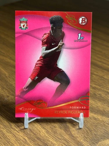 Keyrol Figueroa 2022-23 Topps Liverpool Lineage #5 1st Bowman Rookie RC Pink /80
