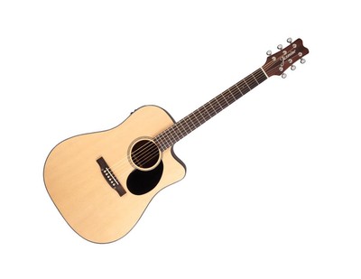 TAKAMINE JASMINE NATURAL ACOUSTIC ELECTRIC DREADNOUGHT CUTAWAY GUITAR w/ TUNER