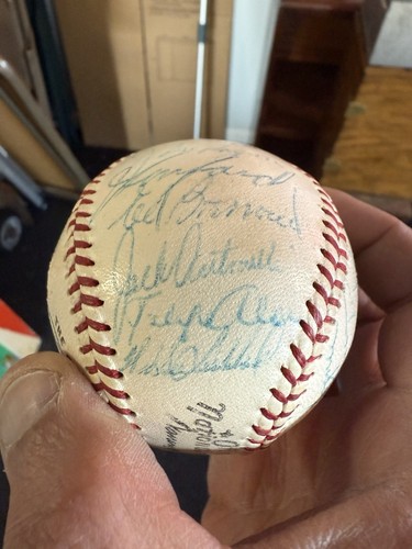 1959 Giants Team Signed Baseball WILLIE MAYS ORLANDO CEPEDA MCCOVEY Rookie BAS - Picture 3 of 16