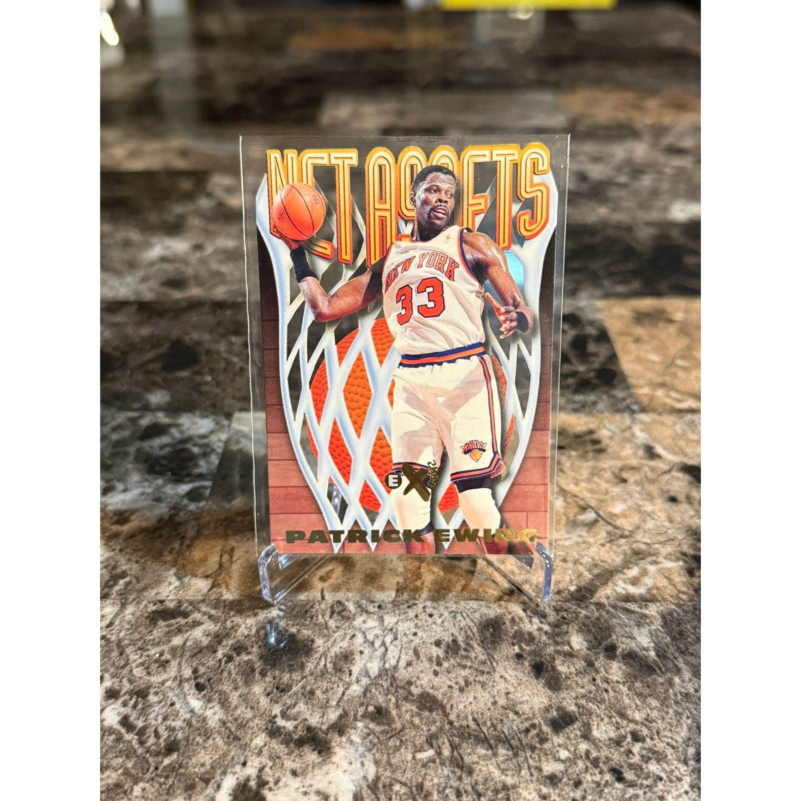 1996-97 Skybox EX-2000 Net Assets Die Cut #3 Patrick Ewing New York Knicks HOF