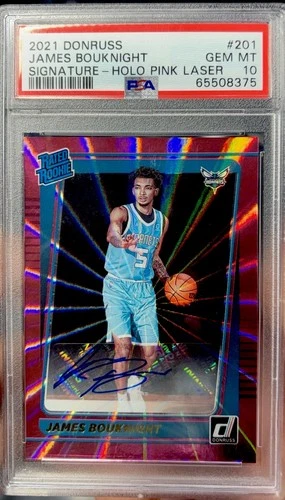 2021 Donruss James Bouknight Auto Holo Purple Laser # 10/15 #201 - PSA GEM MT 10