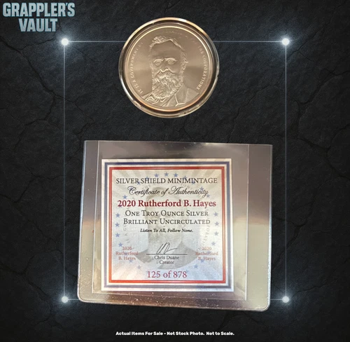 2020 Silver Shield RUTHERFORD B HAYES - 1 oz Silver BU & CAPSULE & COA!